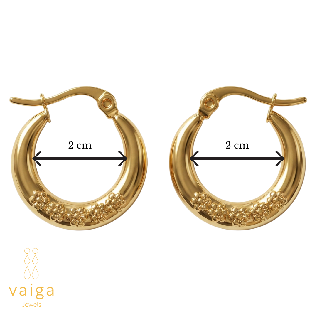Golden Bloom Hoop Earrings