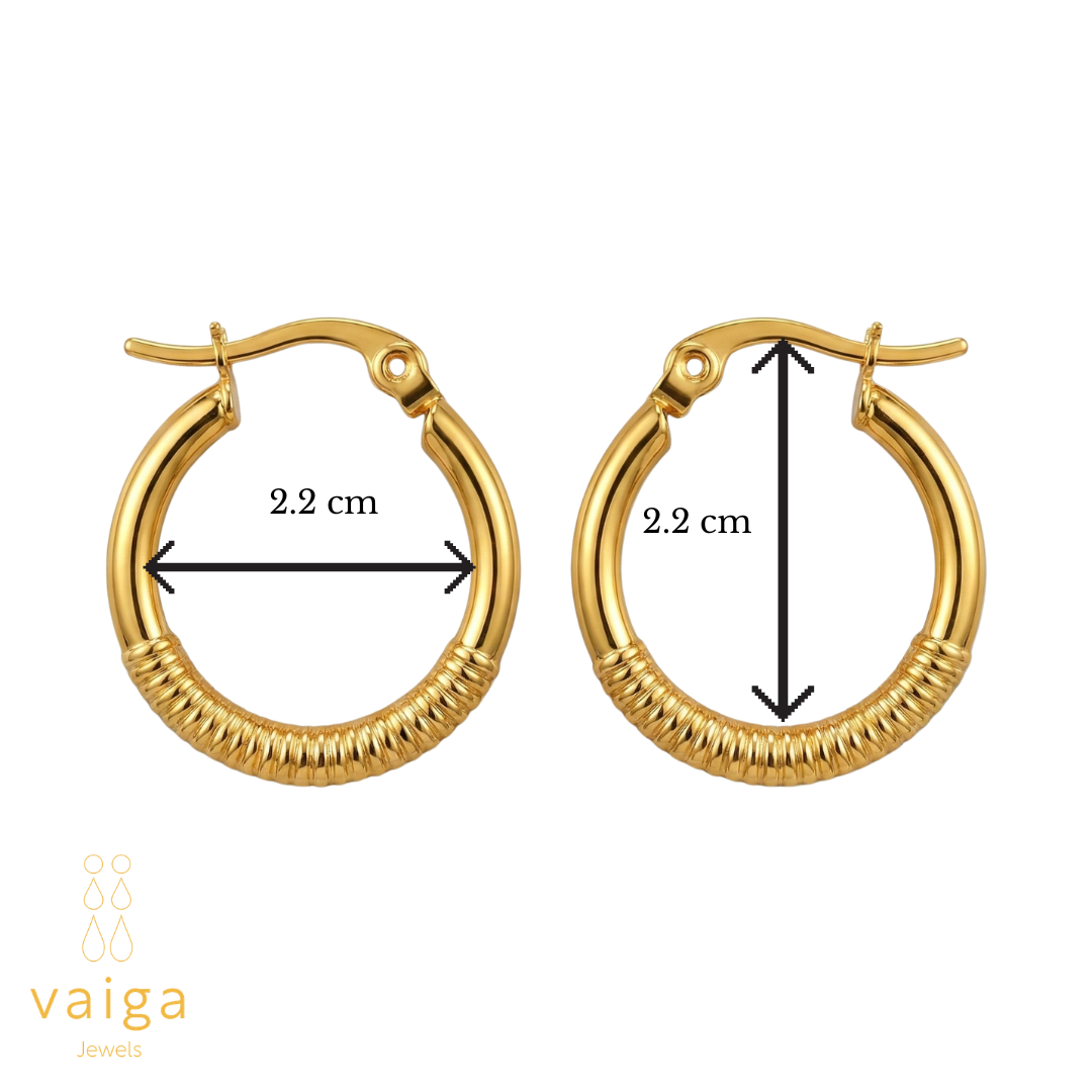 Golden Textured Hoop Earrings