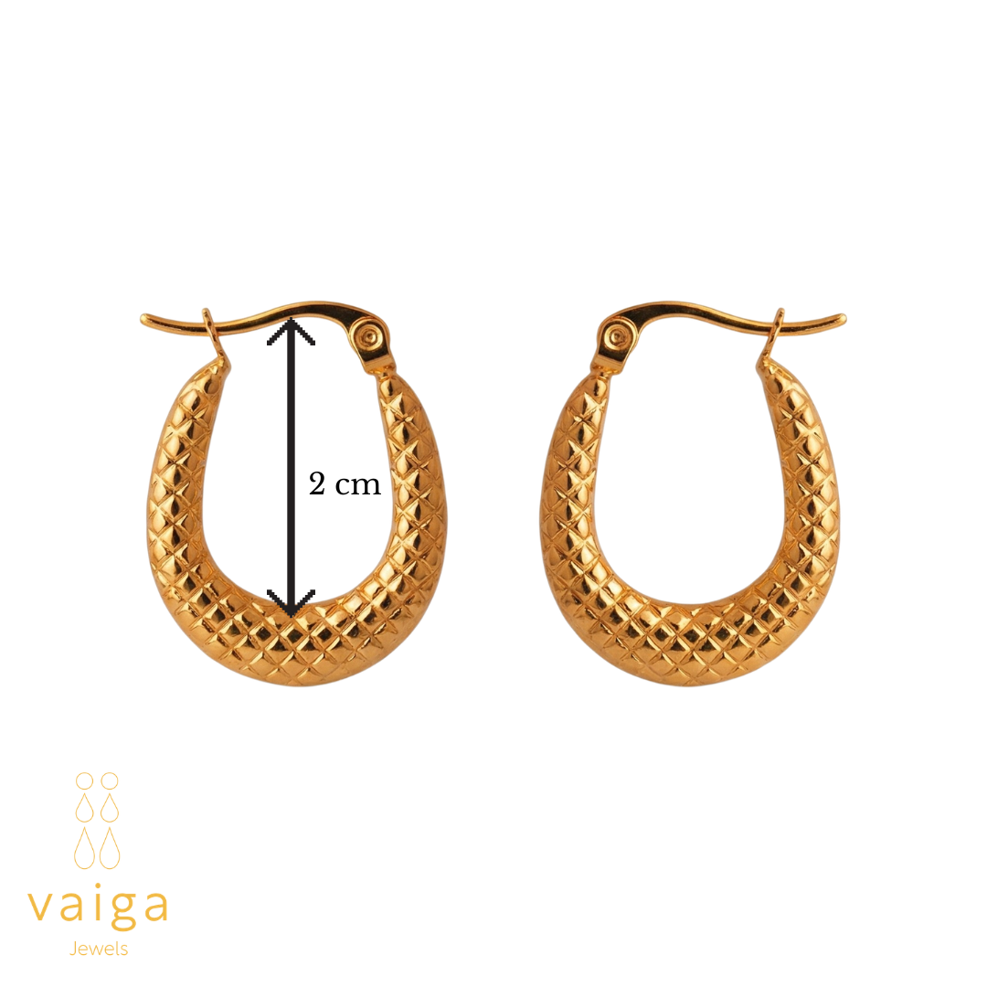 Textured Oval Hoop Earrings