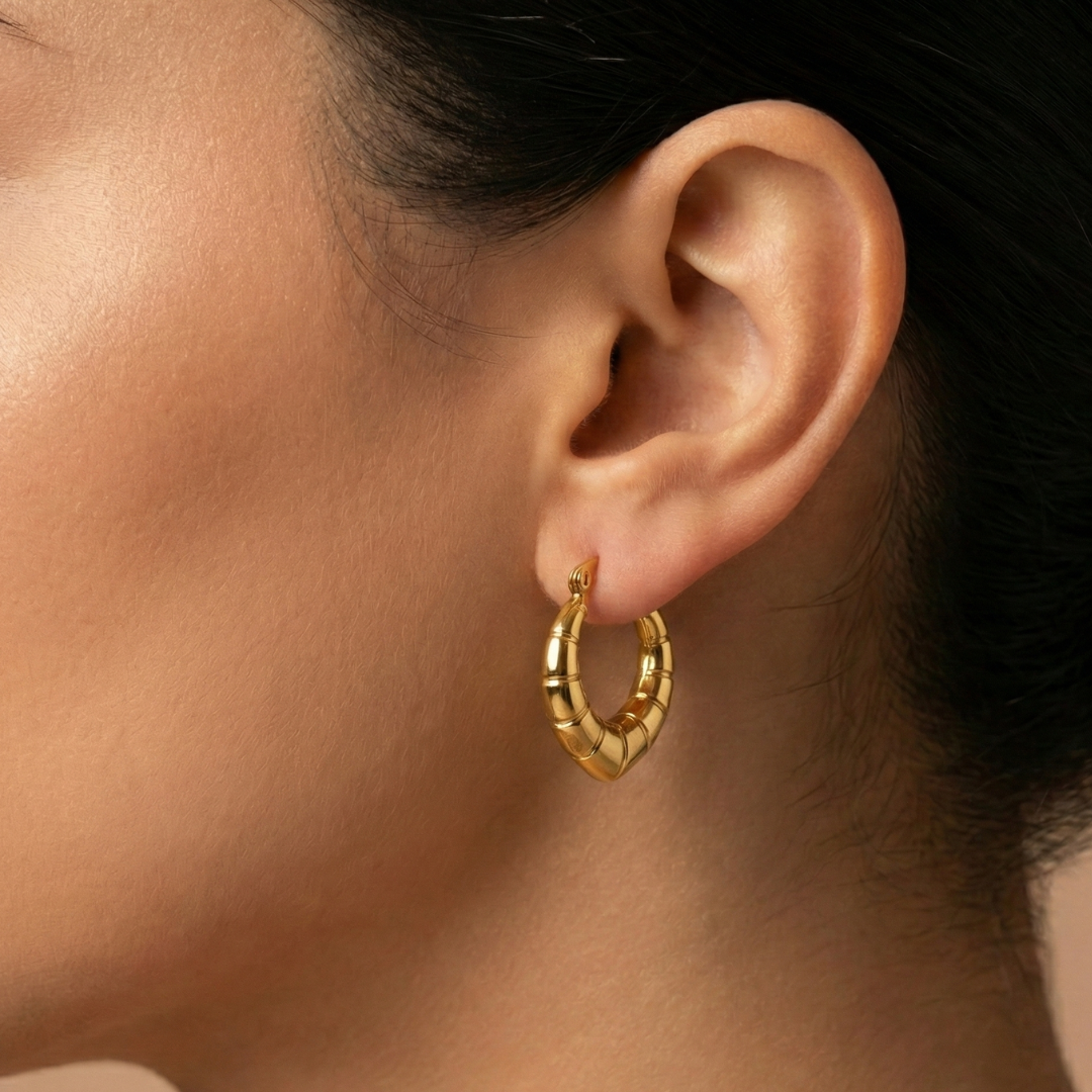 Geometric Heart Hoop Earrings