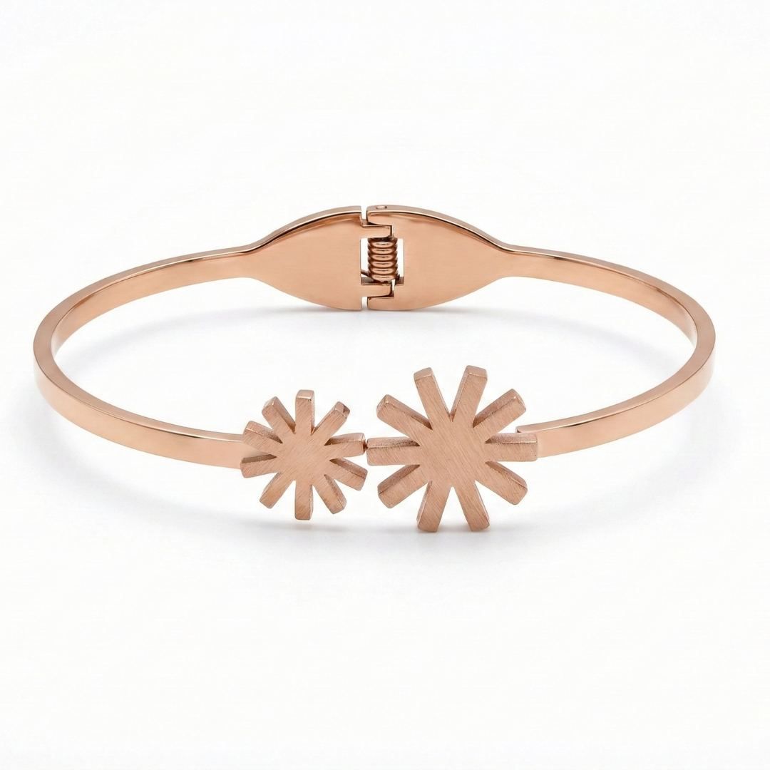 The Twin Starburst Cuff | Satin Rose Gold | Vaiga Jewels