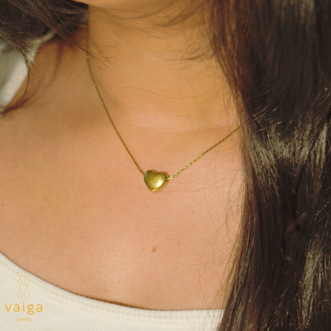 Minimal Heart Pendant Necklace – Gold-Plated & Anti-Tarnish