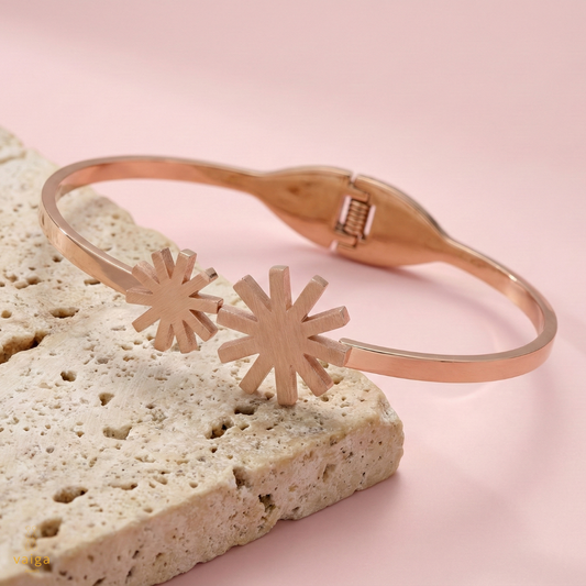 The Twin Starburst Cuff | Satin Rose Gold | Vaiga Jewels