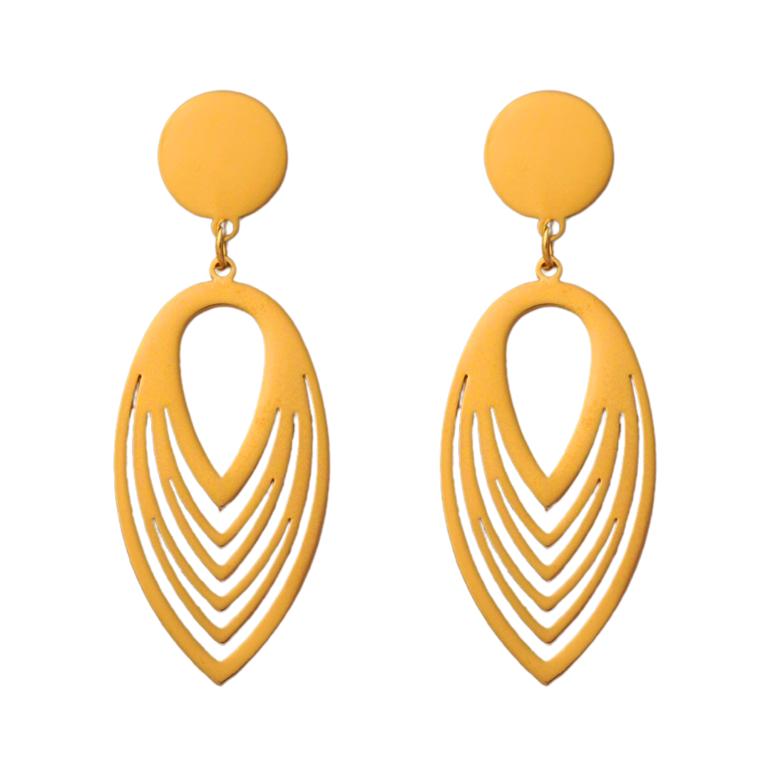 Gold Plated Leaf Drop Earrings  – Lightweight Edition