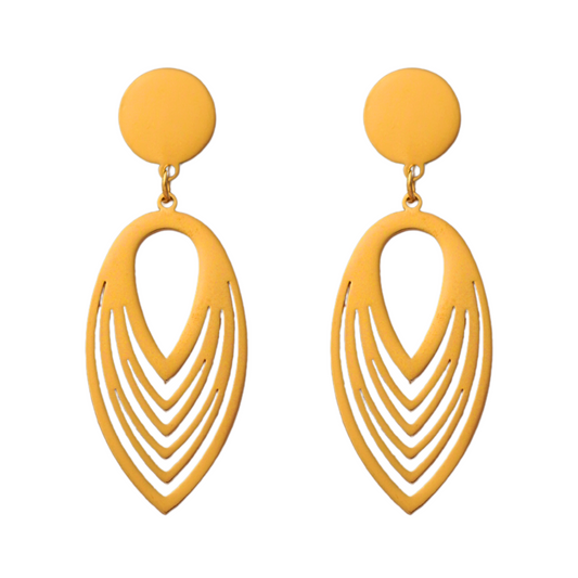Gold Plated Leaf Drop Earrings  – Lightweight Edition