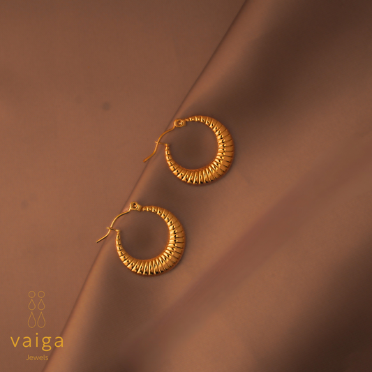 Crescent Textured Hoop Earrings