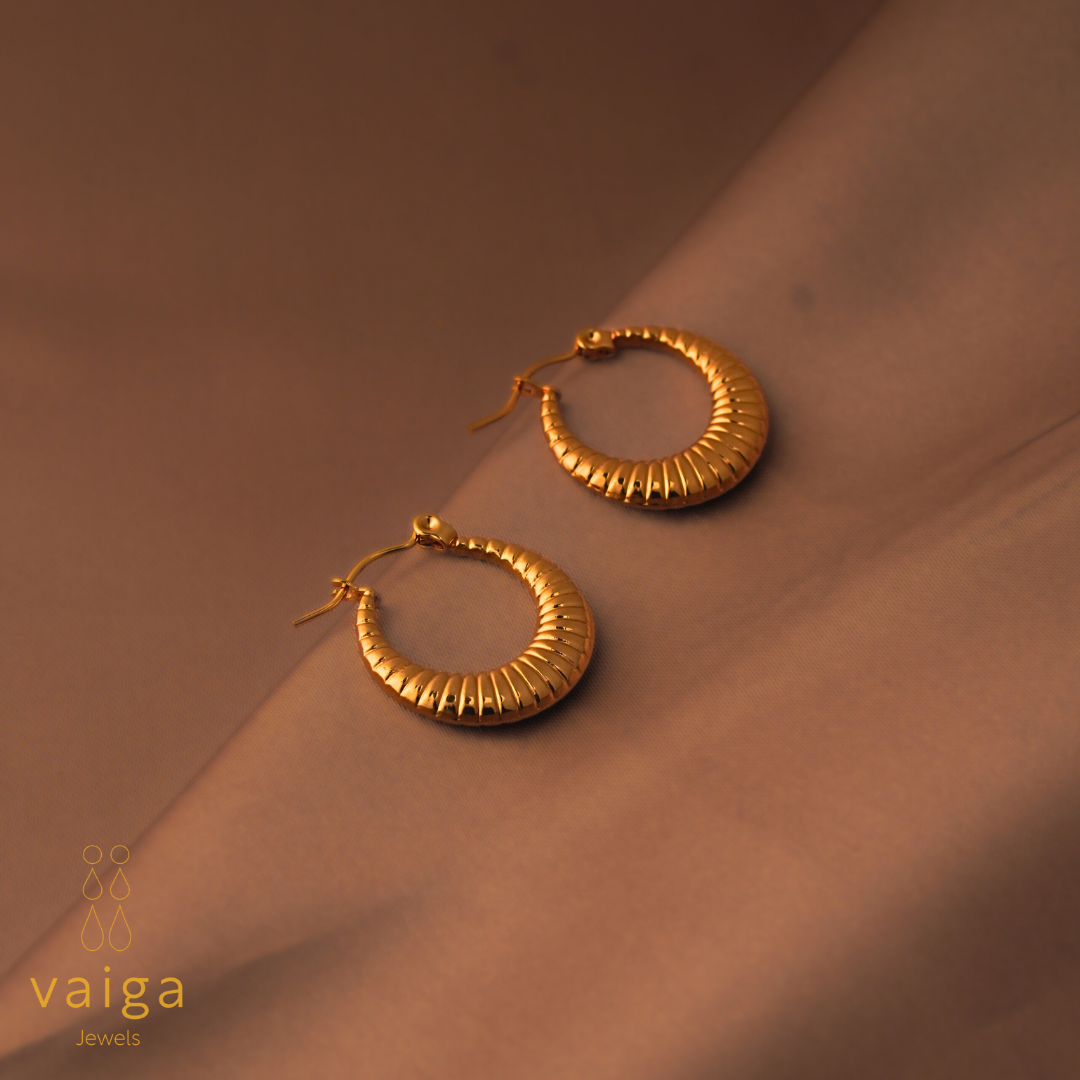 Crescent Textured Hoop Earrings