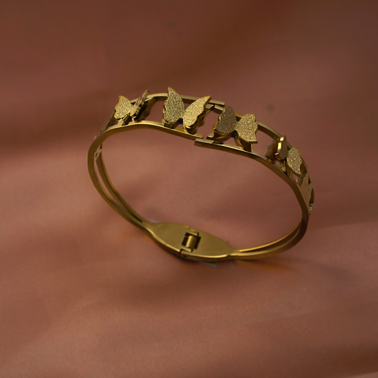 Vaiga Jewels Gold-Plated Butterfly Bangle Bracelet for Women | Stylish Fashion Jewelry