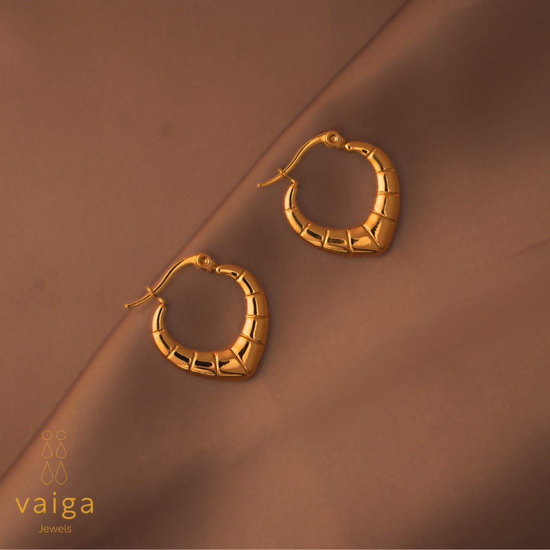 Geometric Heart Hoop Earrings