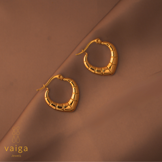 Geometric Heart Hoop Earrings