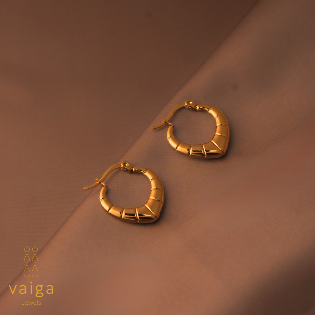 Geometric Heart Hoop Earrings