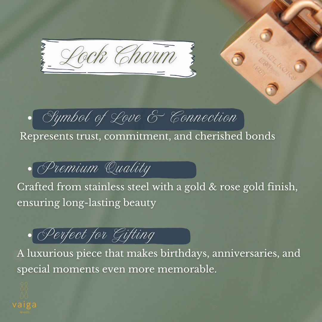 Vaiga Jewels Rose Gold Plated Crystal Bracelet with Lock Charm – Luxury Fashion Jewelry for Women, Elegant Gift for Her