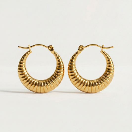 Crescent Textured Hoop Earrings