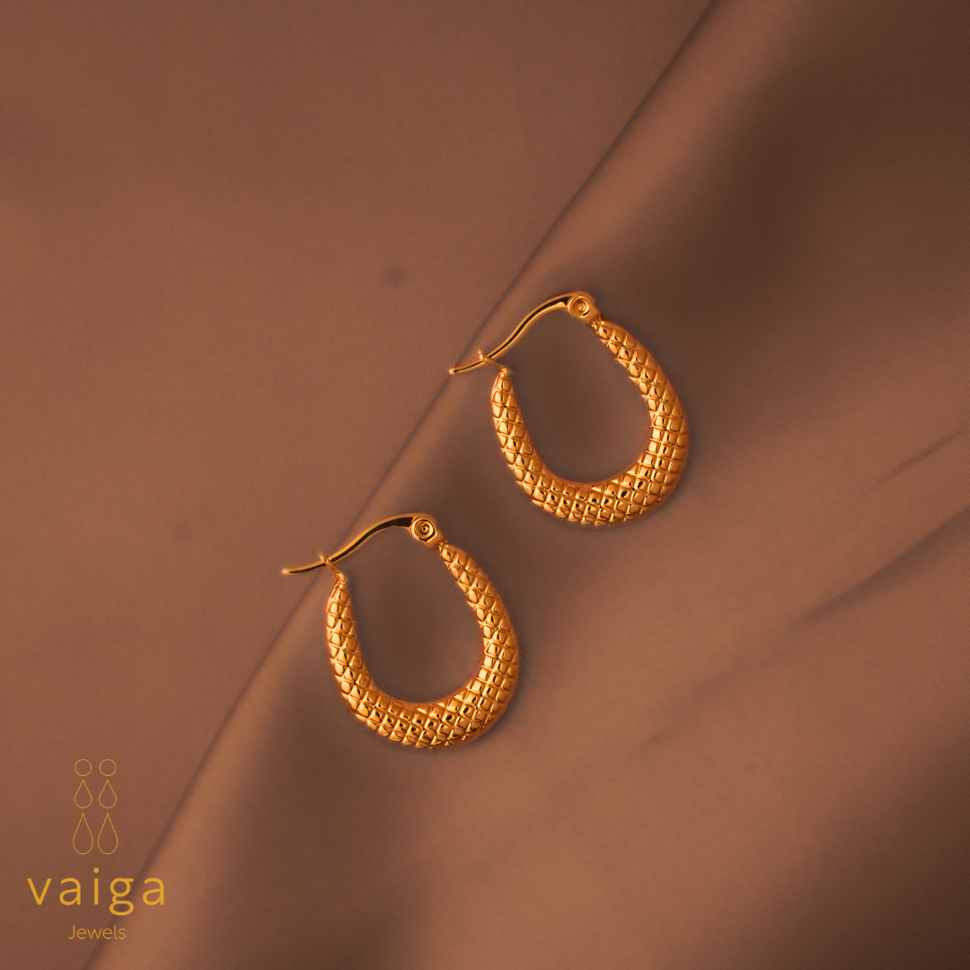 Textured Oval Hoop Earrings