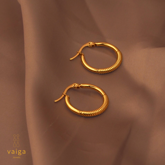 Golden Textured Hoop Earrings