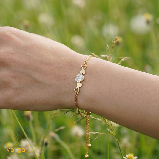 Gold Heart Slider Bracelet