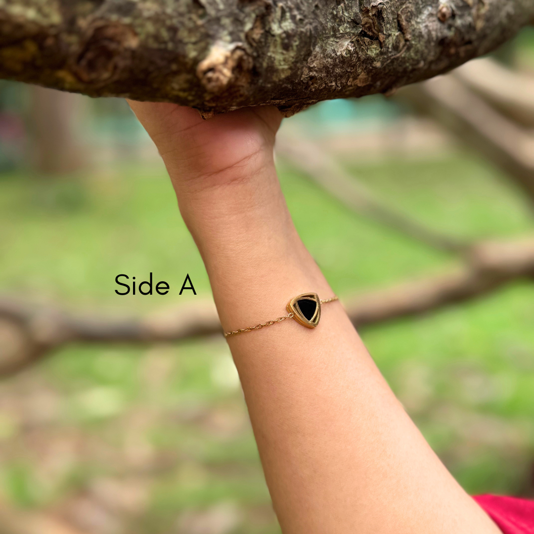 Reversible Charm Layered Gold Bracelet: Two Looks in One