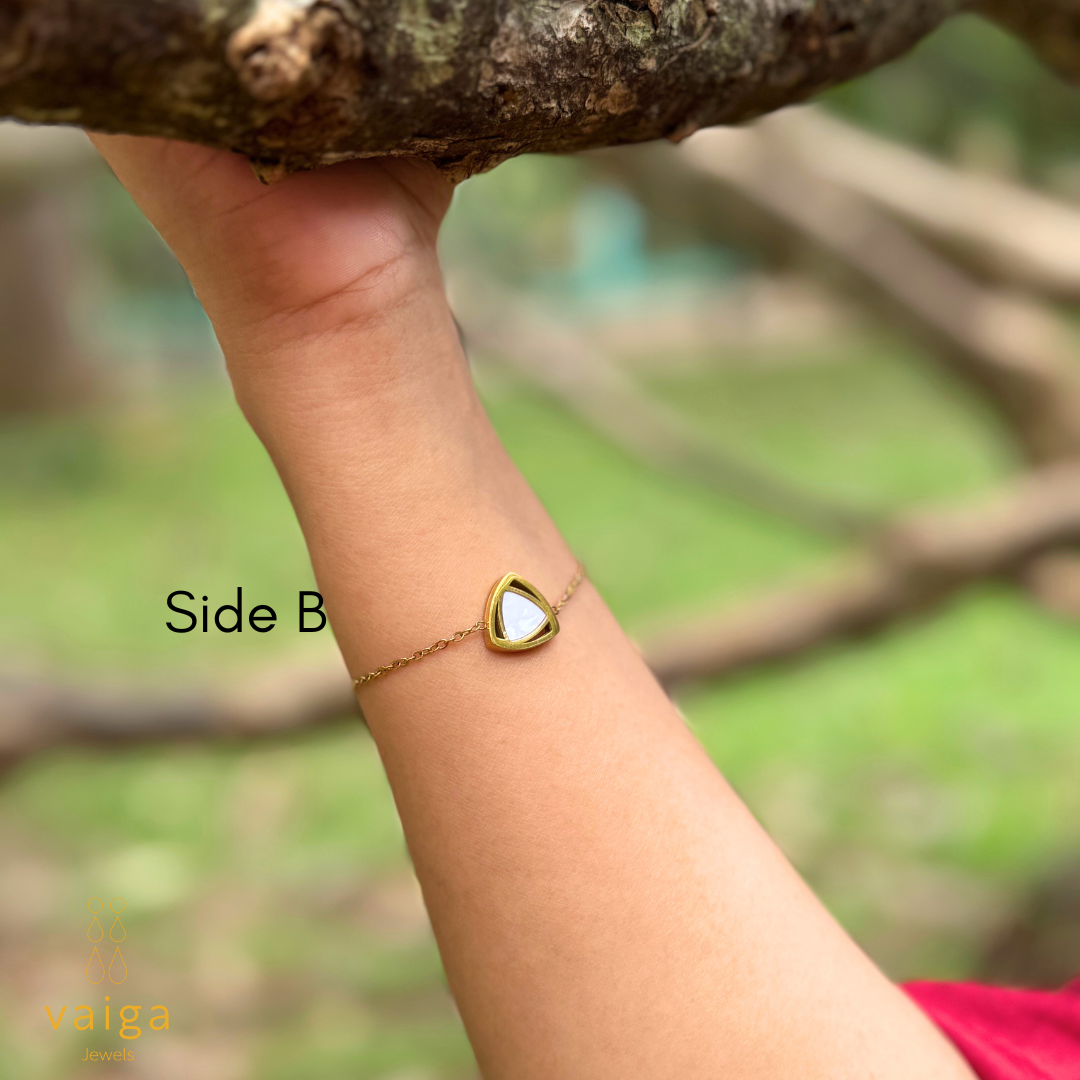 Reversible Charm Layered Gold Bracelet: Two Looks in One