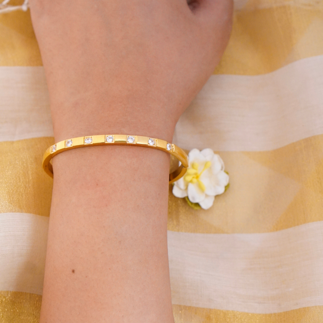 Seven Stone Geometric Bangle