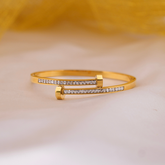 Gold-Toned CZ Stone Bracelet – Onam Collection