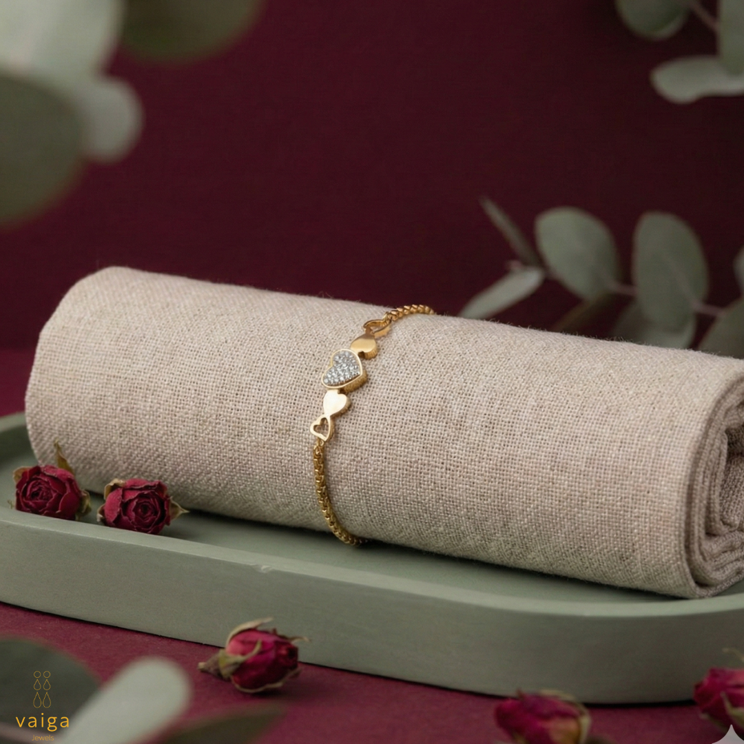 Gold Heart Slider Bracelet